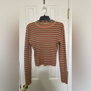 Arizona Jean Co. Striped Turtleneck Ribbed Heavy Shirt - Size XL - LIKE NEW